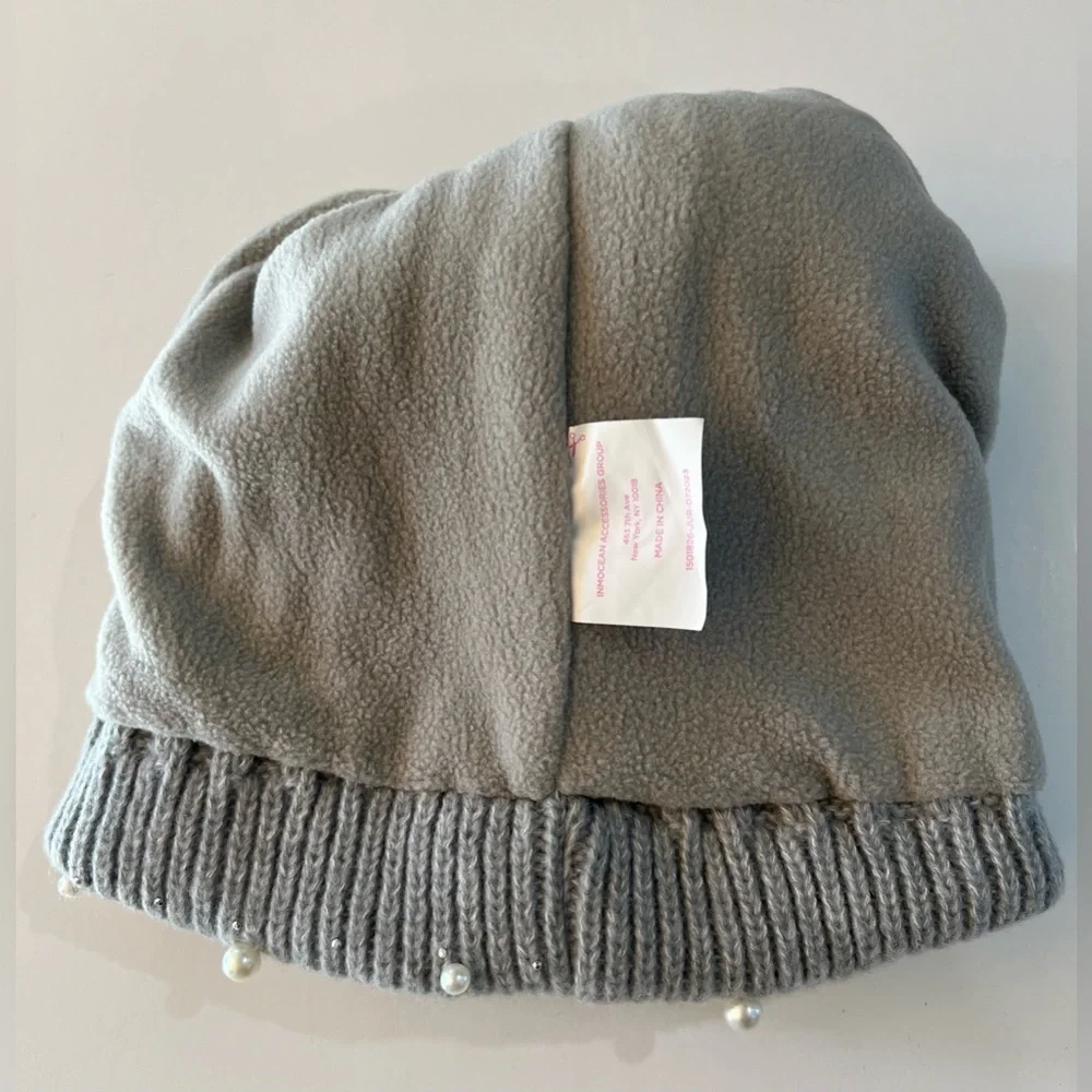 Cozy Grey Knit Hat and Gloves Set